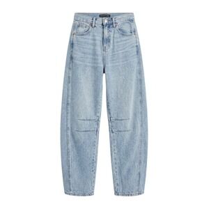 Sincerely Jules Light Wash Barrel Leg Boho High Rise Jeans Size 1/25